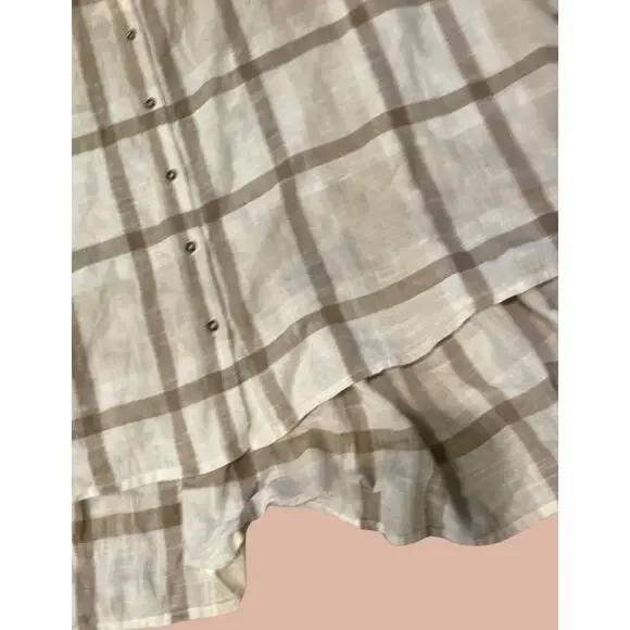 Large Free People Plaid Shirt | Boho Indie Maximalist Top - Picture 2 of 4